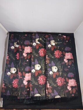 4 Place & Time Art Deco Flower Motif 100% Cotton Towels